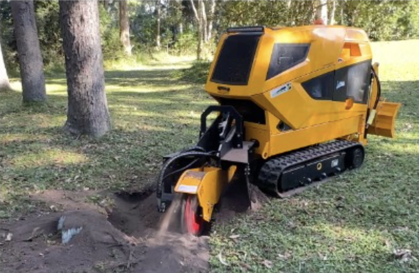 Illustration of stump grinding service from Stumps R Us